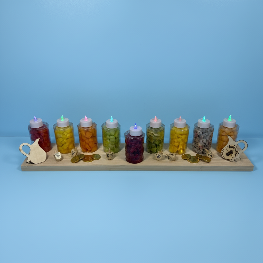Large Lit Fruit Menorah