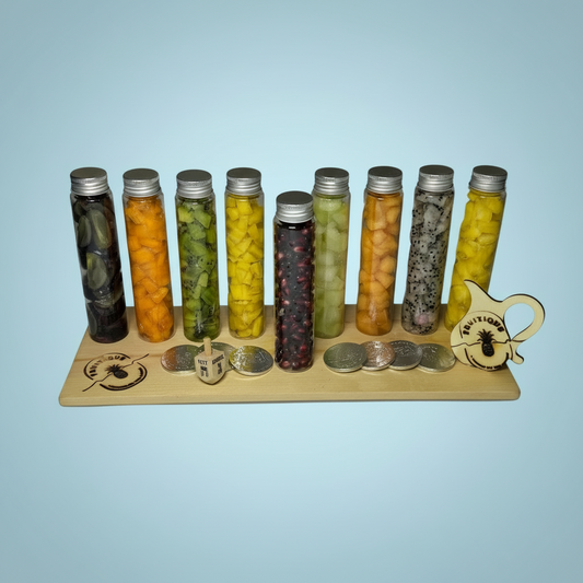 Lit Fruit Menorah